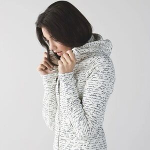 Rare Lululemon Scuba Hoodie II Manifesto Script Ghost Size 6
